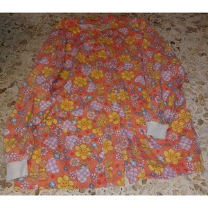 Scrub Station Scrub/Lab Coat Women's Snap-Up Large Orange Floral
